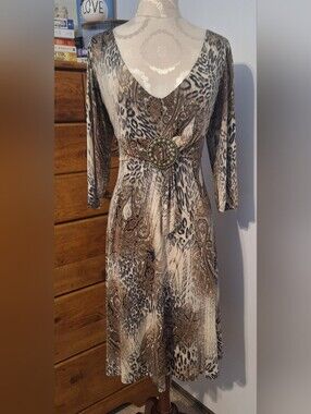 Frank Lyman Animal & Paisley Print Dress
